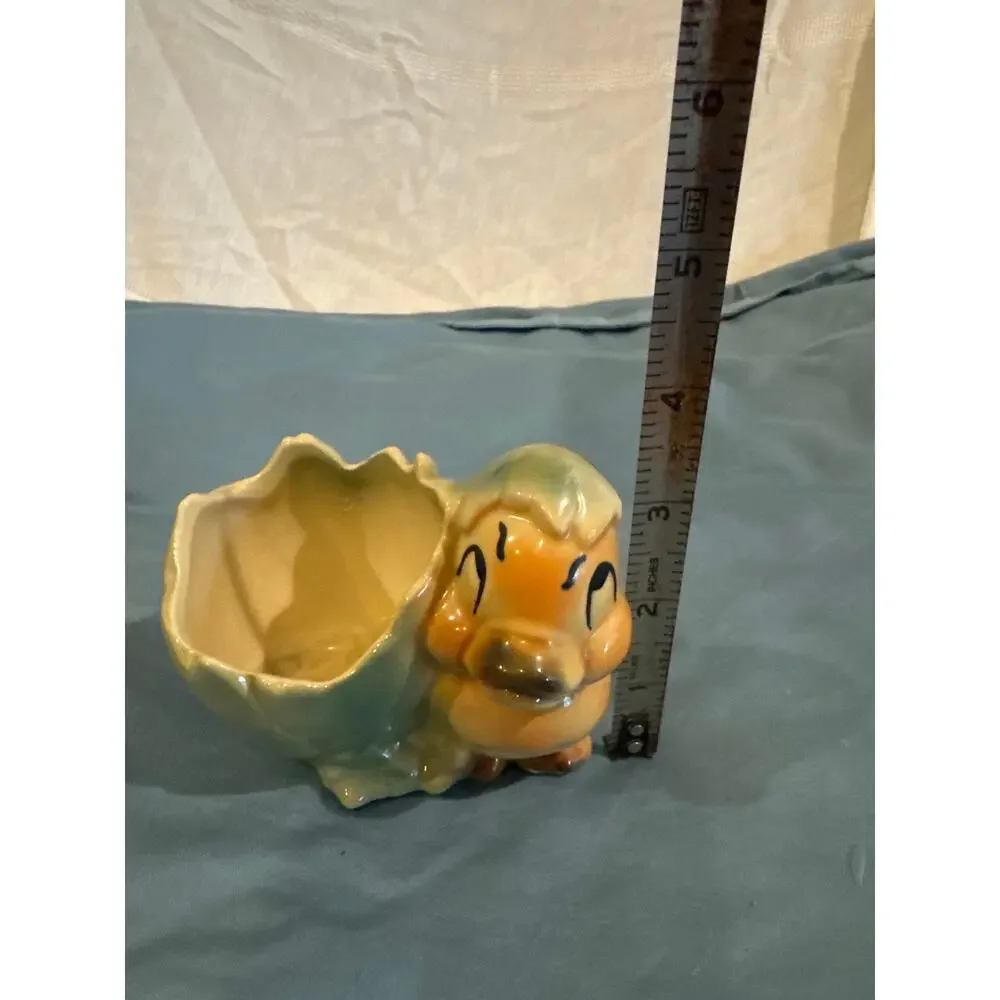 Vintage Shawnee Pottery Duckling and Cracked Egg Planter Mid Century USA Kitsch